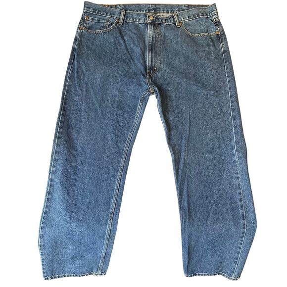 Levi’s Men Jeans 505 Size W42 x L32 Blue Mid Rise Straight Fit - Picture 1 of 12